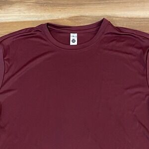 BAW Shirt Mens Large Xtreme-Tek Long Sleeve Maroon Athletic T-Shirt Performance